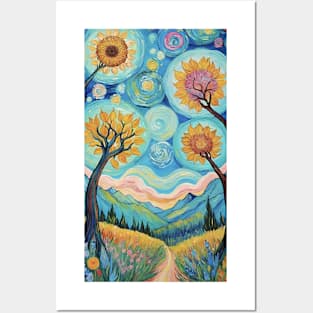 Sunflowers by Starlight: Van Gogh's Celestial Symphony Posters and Art